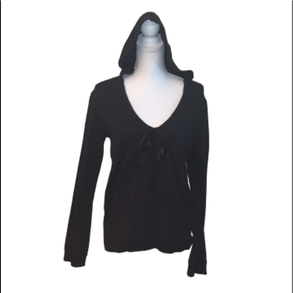 Calvin Klein black hoodie with satin bow